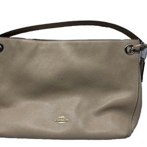 Coach Purse Clarkson Hobo Tan Pebbled Leather Convertible Shoulder Bag 24947